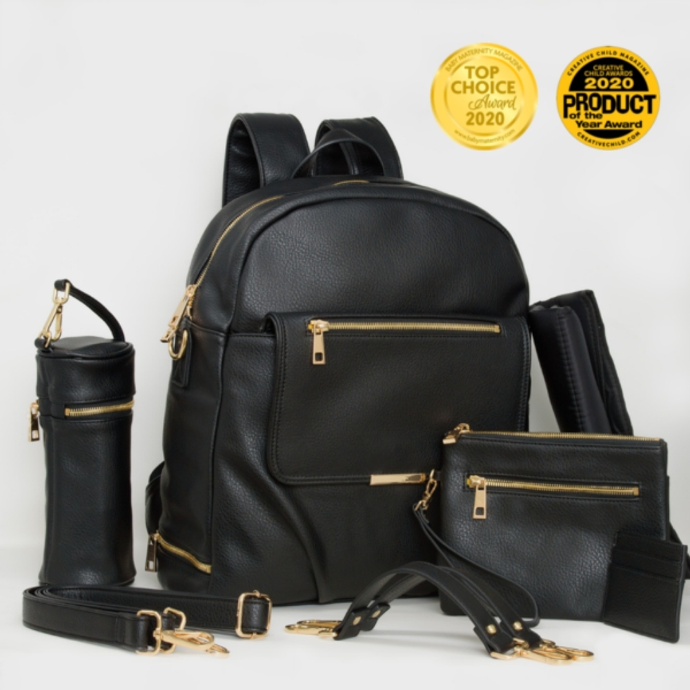 DIAPER BAG BACKPACK - BLACK (BUNDLE)